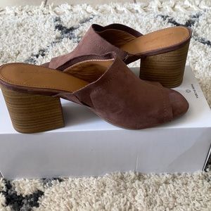 Brown Heeled Mules